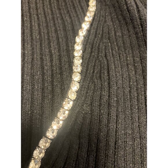 NWT Express Puffed Shoulder Rhinestone Trim Neckline Sweater Size L - Picture 5 of 8